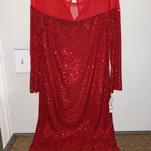 Elegant Red Sequin Dress